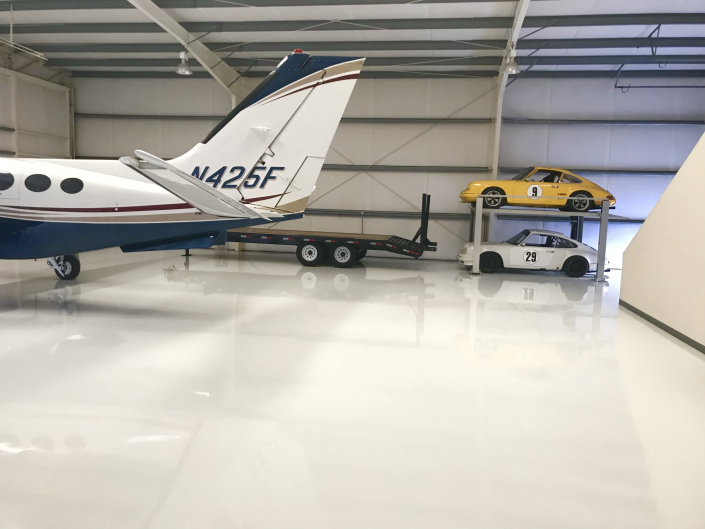 Aircraft hangar epoxy floor coating