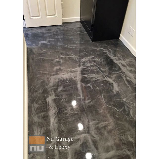 Gray marble metallic epoxy floor