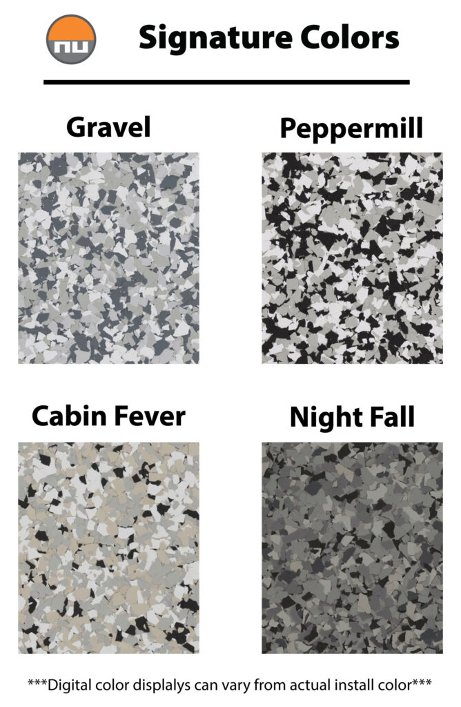 Signature flake epoxy color chart