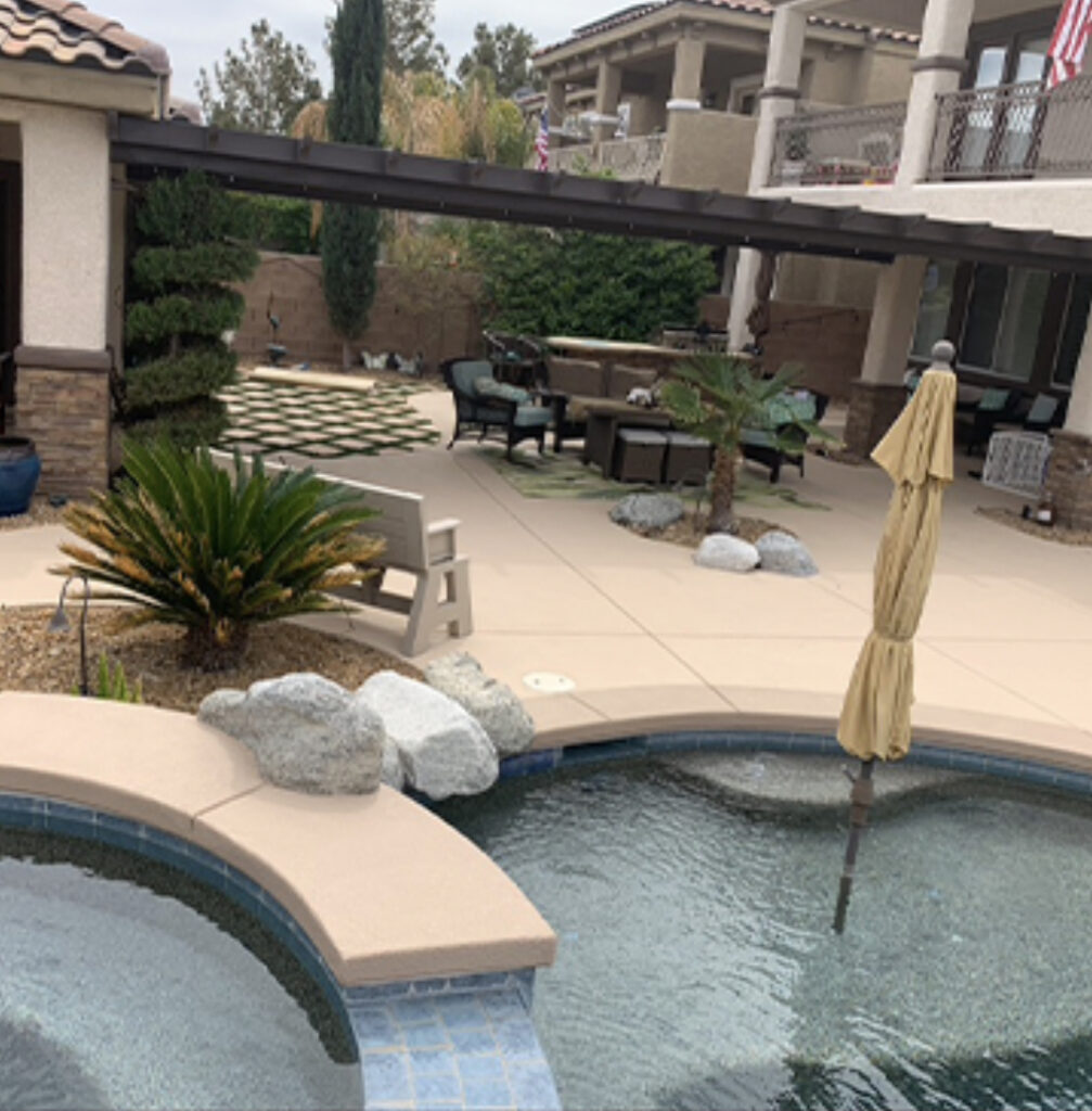 Coated backyard patio