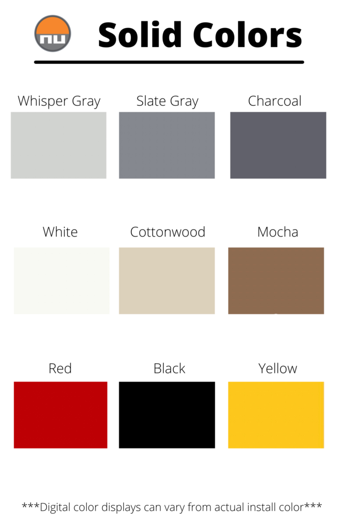 Solid epoxy floor color chart