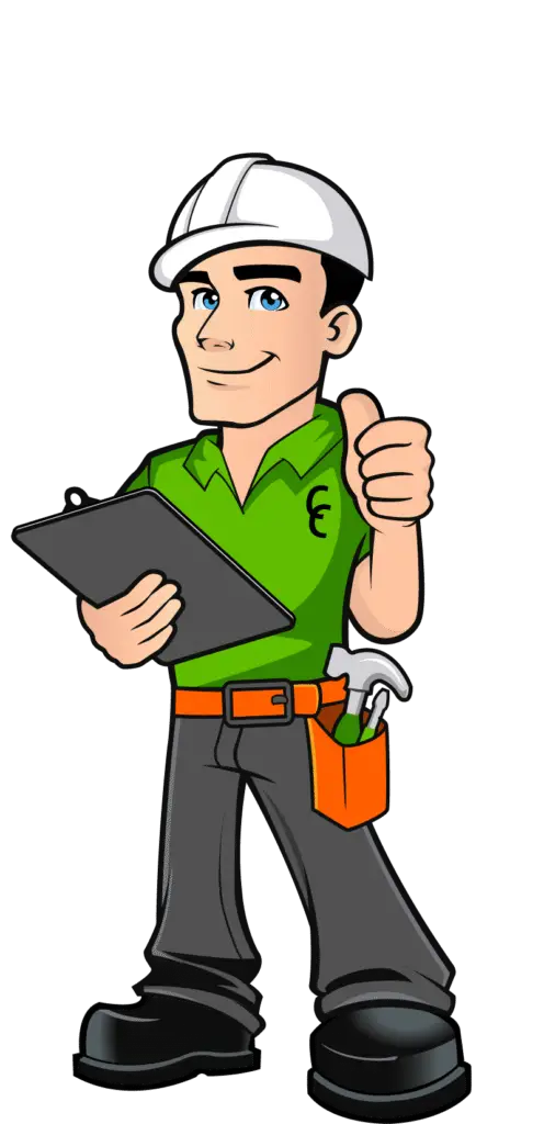 Illustration of a licensed contractor holding a clipboard